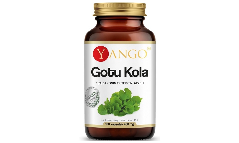 Yango Gotu kola - Ekstrakt 10% Saponin Triterpenowych 100kapsułek