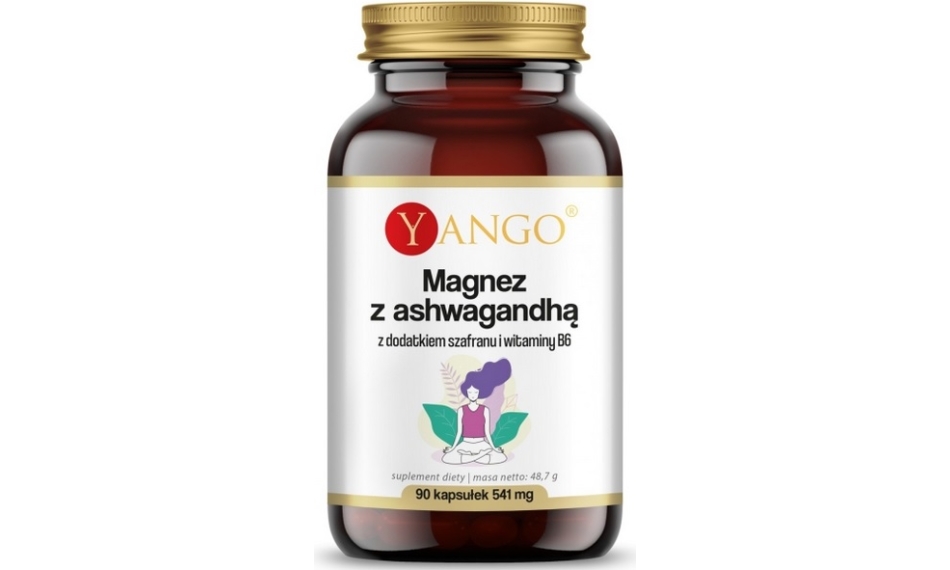 Yango Magnez z Ashwagandhą z dodatkiem Szafranu i Witaminy B6 90kapsułek