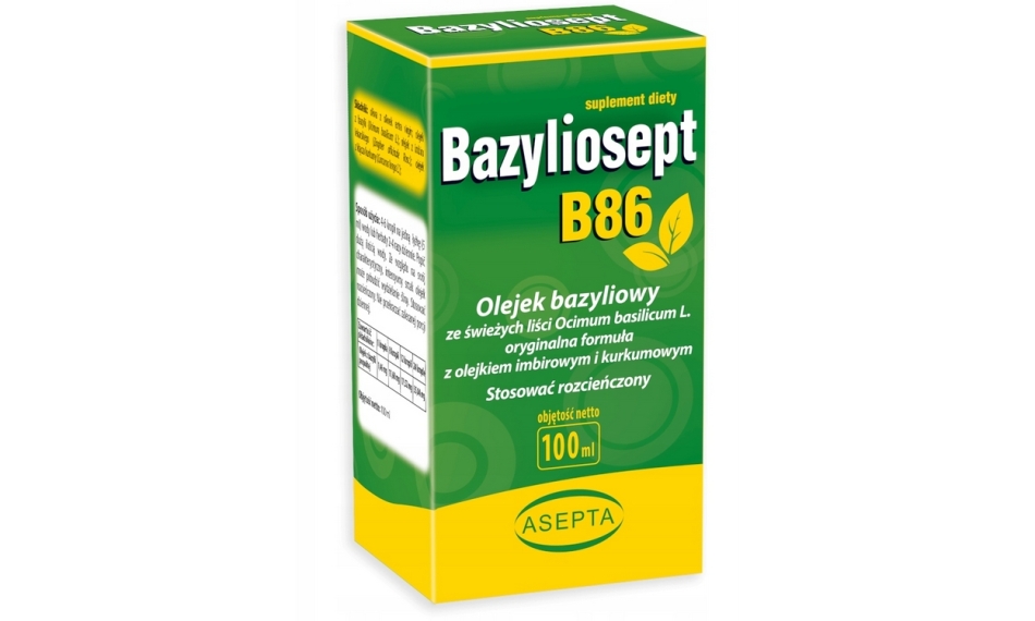 Bazyliosept B86 olejek z imbiru i kurkumy płyn 100ml Asepta