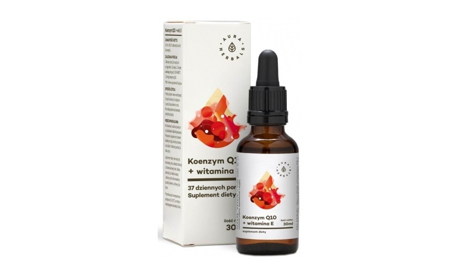 Aura Herbals Koenzym Q10 + witamina E krople 30ml