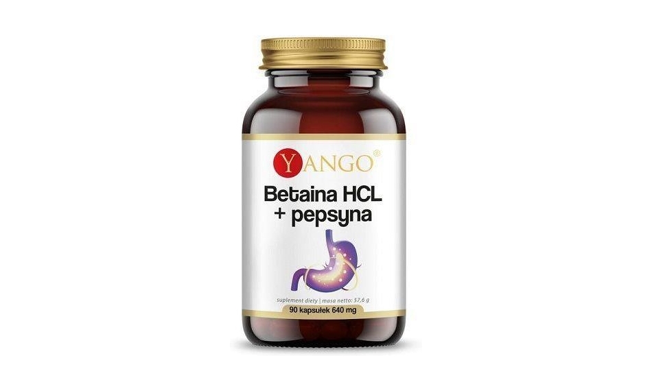 Yango Betaina HCL + Pepsyna 640mg 90kapsułek