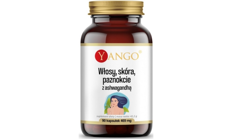 Yango Włosy Skóra Paznokcie z Ashwagandhą 90kapsułek