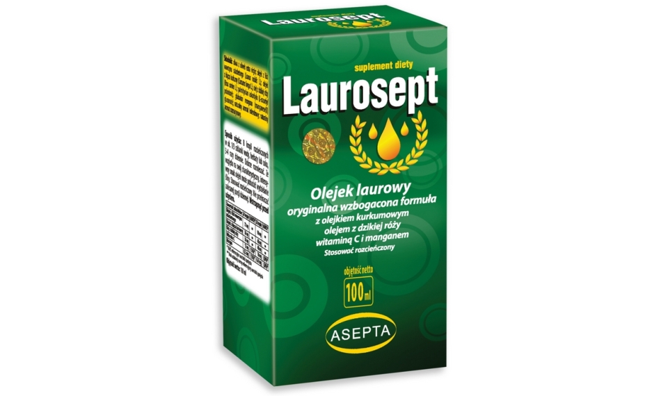 Laurosept wzbogacony (olej z dzikiej róży, witamina C i mangan) płyn 100ml Asepta