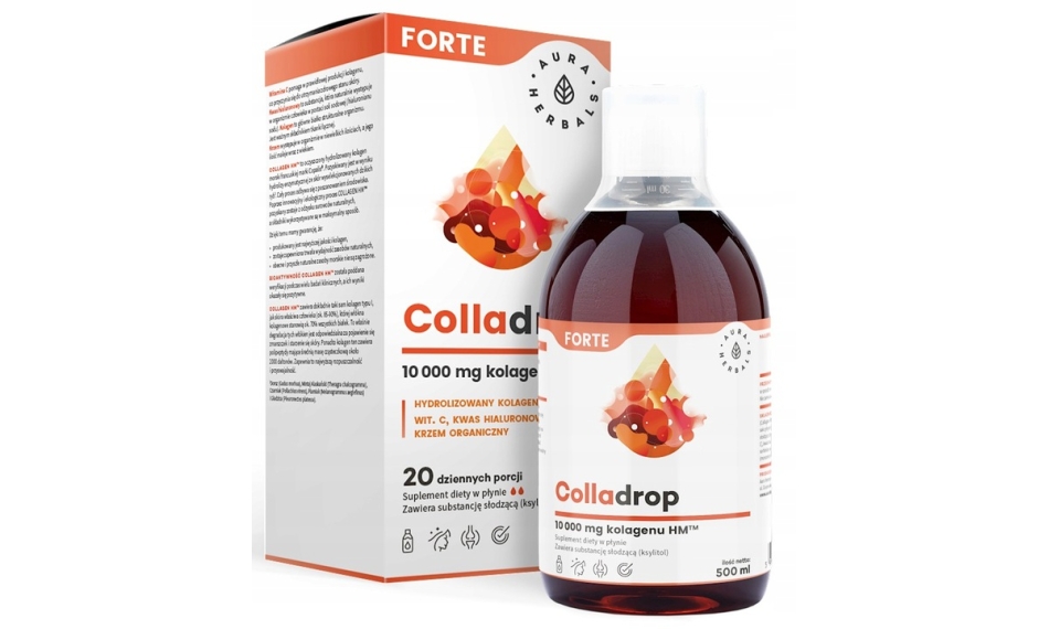 Aura Herbals Colladrop Forte kolagen morski płyn 10000 mg 500ml