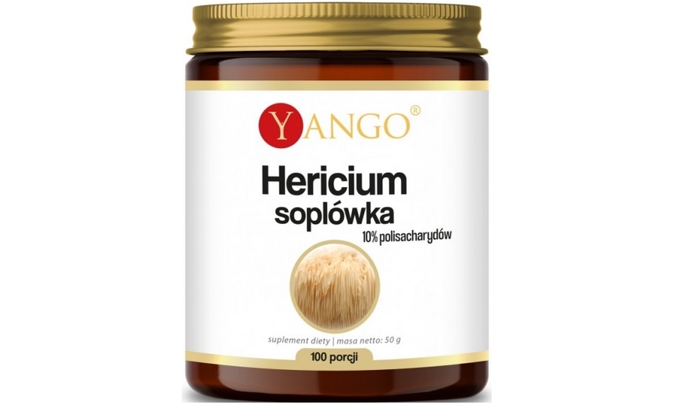 Yango Hericium Soplówka Ekstrakt 10% Polisacharydów Proszek (100 porcji) 50g