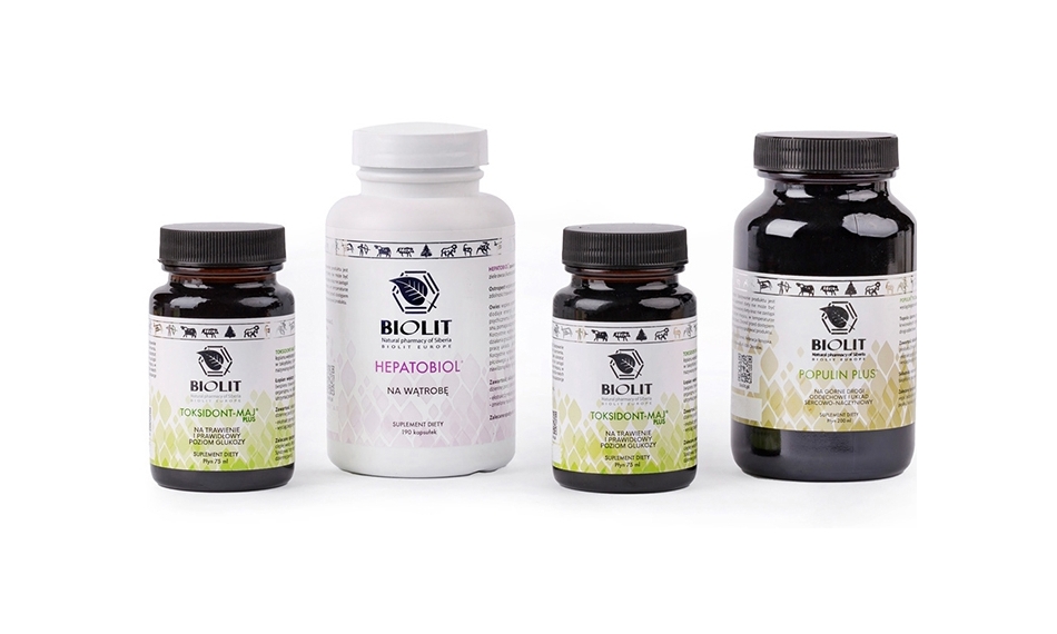 Biolit zestaw Fitosanacja (Biolit Hepatobiol + Biolit Populin Plus + 2x Biolit Toksidont Maj)
