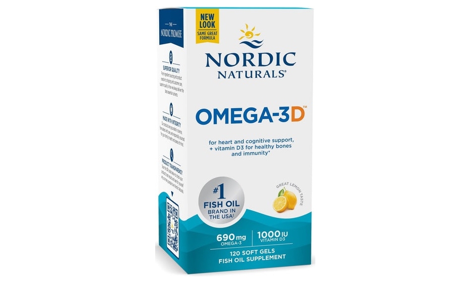Nordic Naturals Omega-3D 690mg + 1000IU D3 (Kwasy omega-3 + Witamina D3 CYTRYNA) 120kapsułek