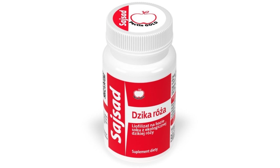 Sajsad liofilizat na bazie soku z ekologicznej dzikiej róży 300 mg 60 kapsułek
