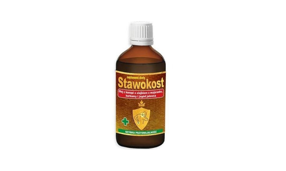 Stawokost płyn olej z konopi + olejek z majeranku, kurkumy, jagód jałowca 30ml Asepta
