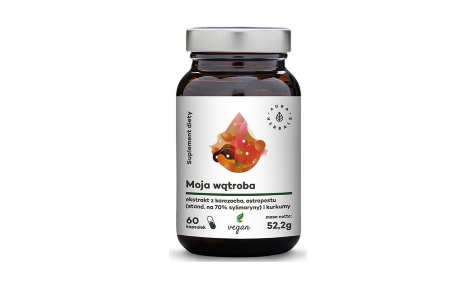 Aura Herbals Moja Wątroba - karczoch, ostropest, kurkuma 60kapsułek wegańskich