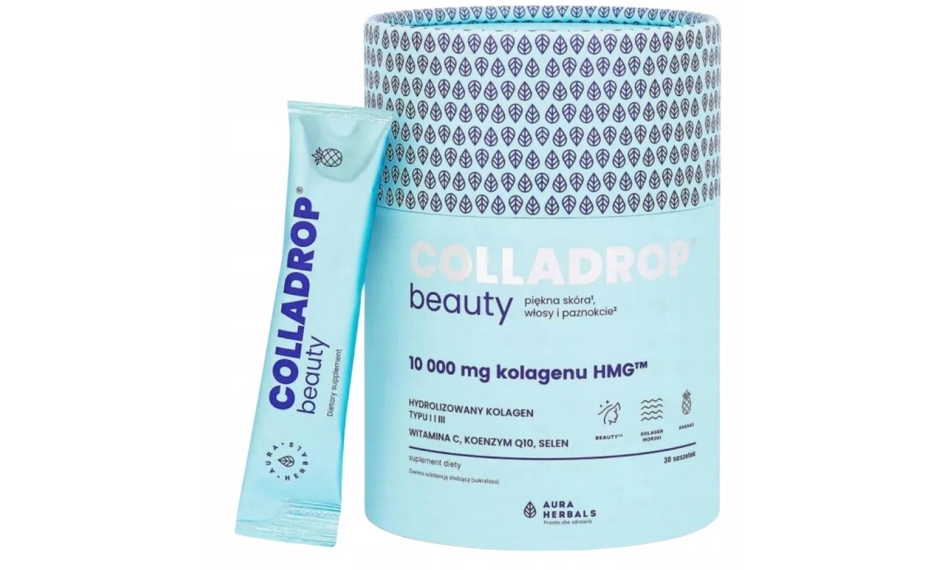 Aura Herbals Colladrop Beauty Kolagen HMG 10000mg Ananas 30saszetek