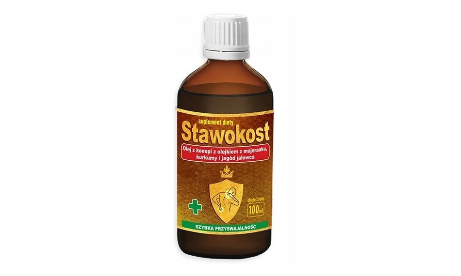 Stawokost płyn olej z konopi + olejek z majeranku, kurkumy, jagód jałowca 100ml Asepta PROMOCJA