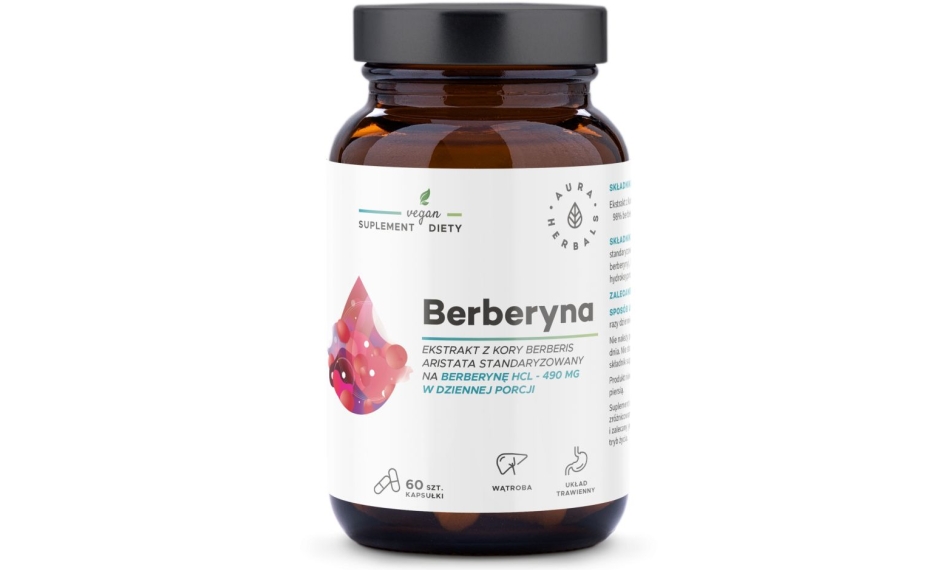 Aura Herbals Berberyna HCL 500mg (Berberis aristata) 60kapsułek