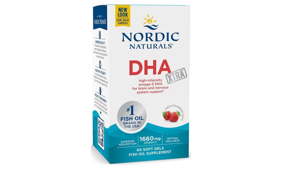 Nordic Naturals DHA Xtra 1660mg (Kwasy omega-3 + DHA TRUSKAWKA) 60kapsułek