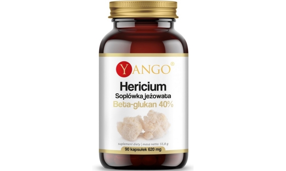 Yango Hericium Soplówka Jeżowata 40% Beta-Glukan 90kapsułek