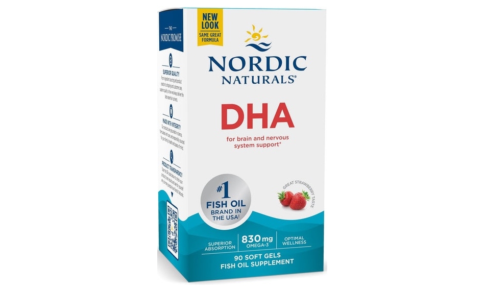 Nordic Naturals DHA 830mg (Kwasy omega-3 + DHA TRUSKAWKA) 90kapsułek